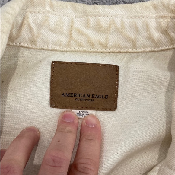 Vintage Unique Beige Jacket with Colorful Patches - Picture 3 of 3